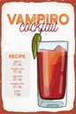 Holzschild 18x12 cm Vampiro Cocktail Recipe Tequila