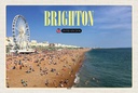 Holzschild 12x18 cm United Kingdom Brighton Beach Bildmotiv Reisemotiv Abenteuer Reisen