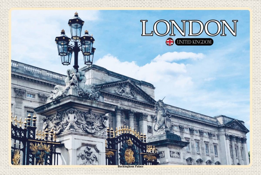 Holzschild 12x18 cm London England Buckingham Palace Bildmotiv Reisemotiv Abenteuer Reisen