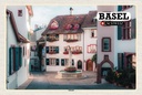 Holzschild 12x18 cm Basel Schweiz Altstadt Bildmotiv Reisemotiv Abenteuer Reisen