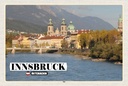 Holzschild 12x18 cm Innsbruck Österreich Inn Fluss Bildmotiv Reisemotiv Abenteuer Reisen