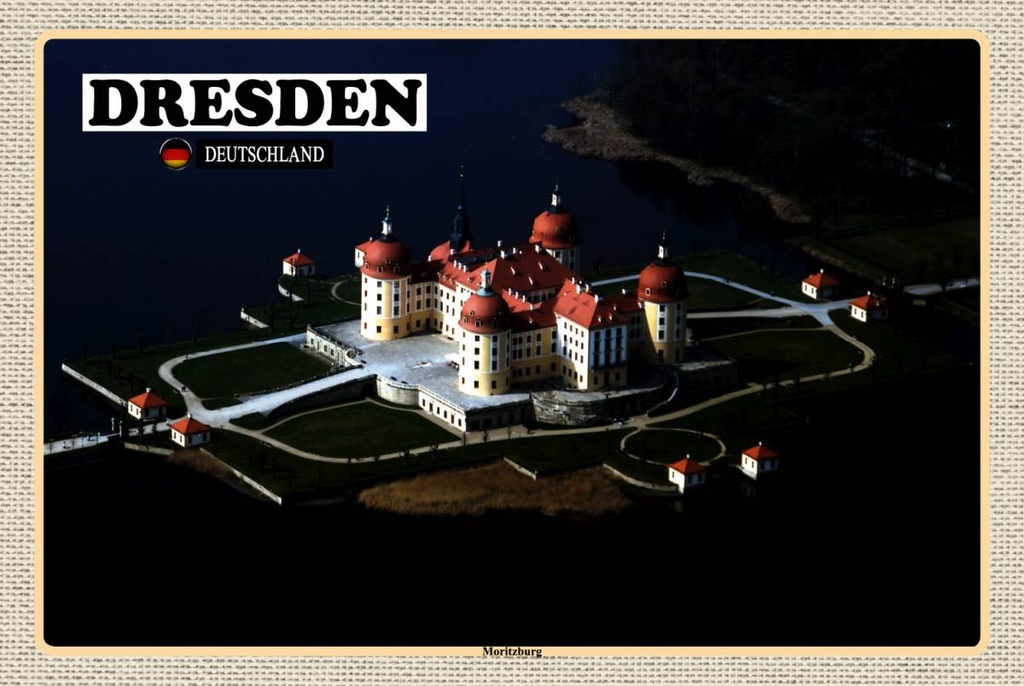 Holzschild 12x18 cm Dresden Moritzburg Bildmotiv Reisemotiv Abenteuer Reisen