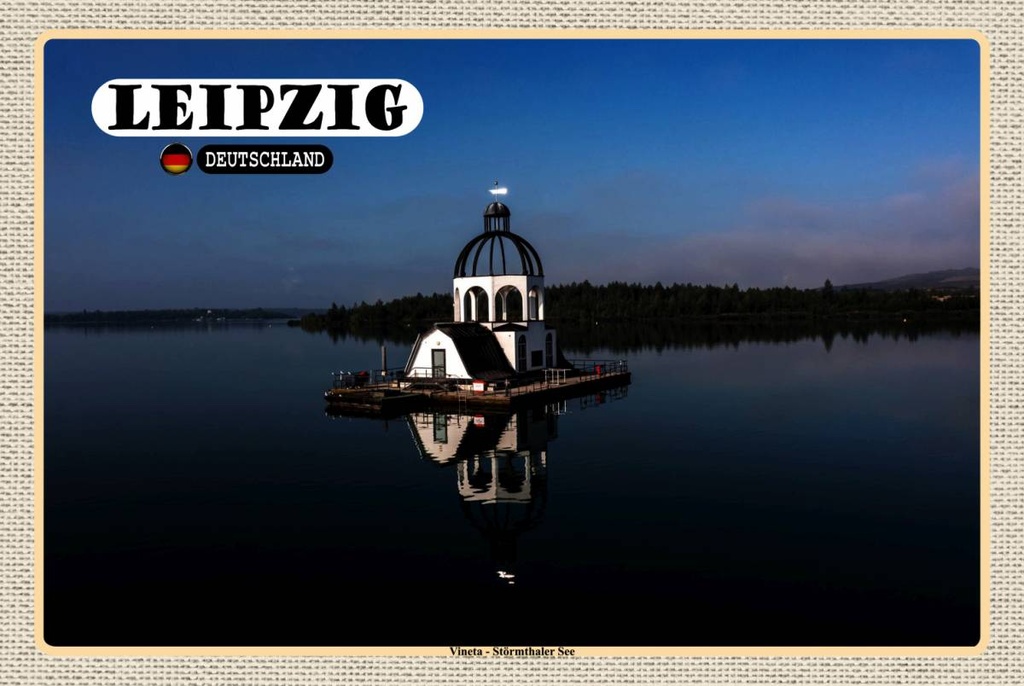 Holzschild 12x18 cm Leipzig Vineta Störmthaler See Bildmotiv Reisemotiv Abenteuer Reisen