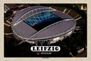 Holzschild 12x18 cm Leipzig Blick Zentralstadion Bildmotiv Reisemotiv Abenteuer Reisen