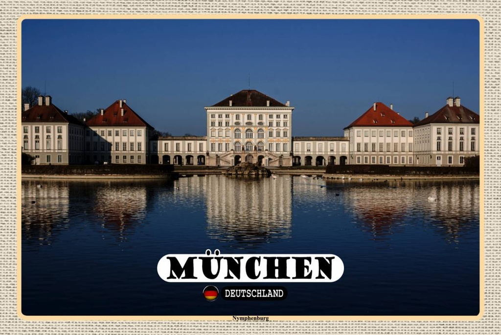 Holzschild 12x18 cm München Nymphenburgh Bildmotiv Reisemotiv Abenteuer Reisen