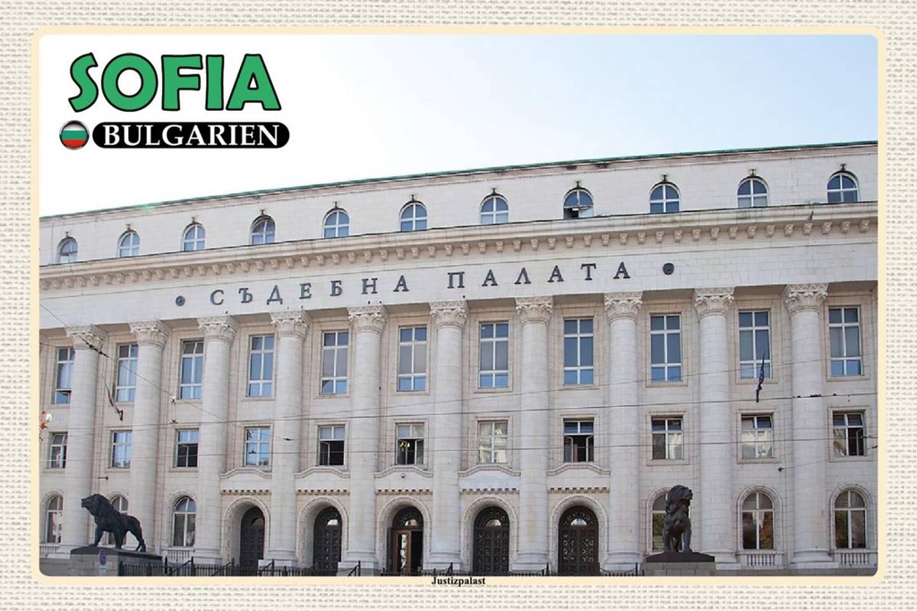 Holzschild 12x18 cm Sofia Bulgarien Justizpalast Bildmotiv Reisemotiv Abenteuer Reisen