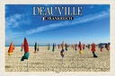 Holzschild 12x18 cm Deauville Frankreich Strand Meer
