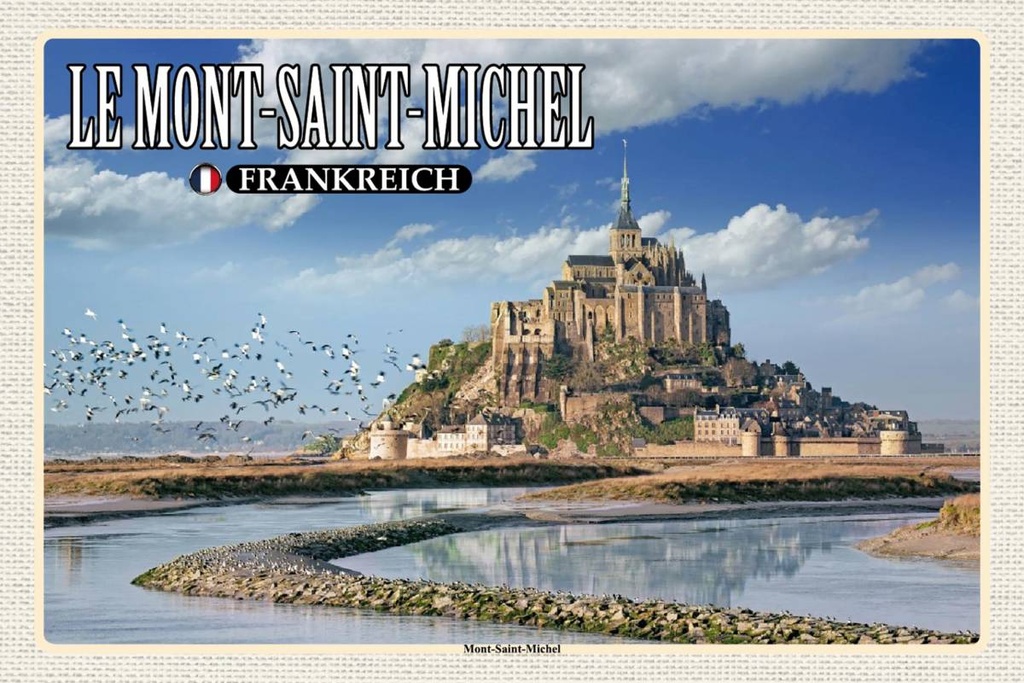 Holzschild 12x18 cm Le Mont-Saint-Michel Frankreich