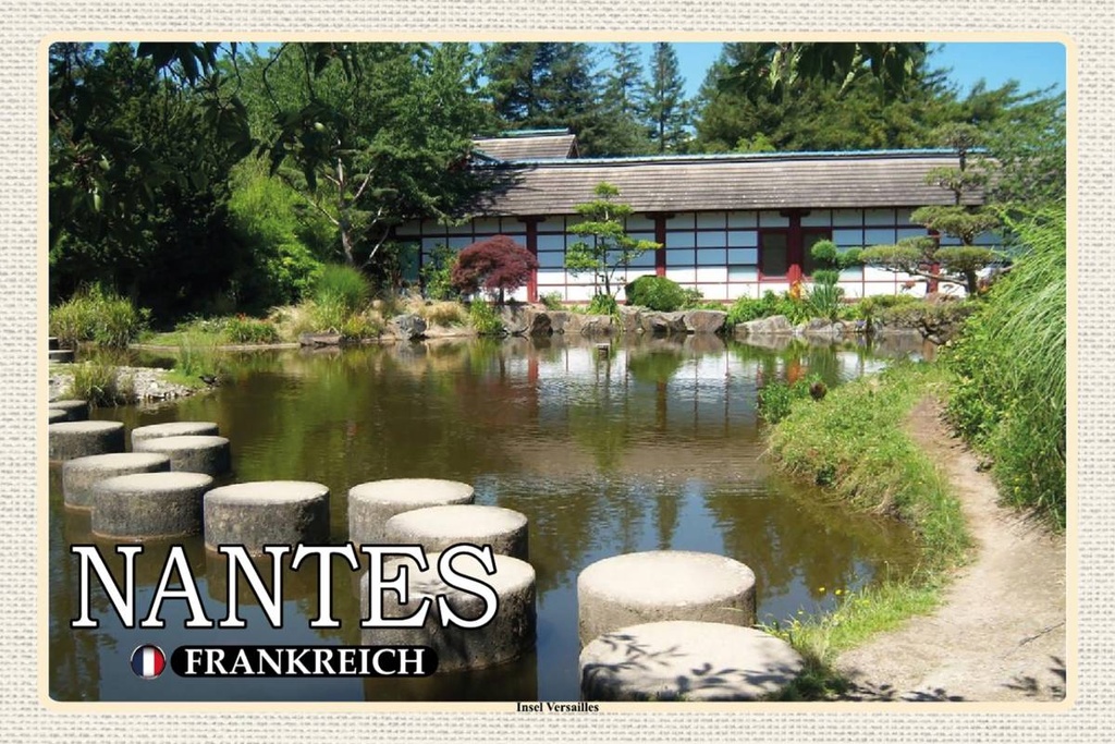 Holzschild 12x18 cm Nantes Frankreich Insel Versailles