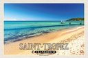 Holzschild 12x18 cm Saint-Tropez Plage de Pampelonne Bildmotiv Reisemotiv Abenteuer Reisen