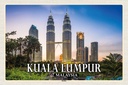 Holzschild 12x18 cm Kuala Lumpur Malaysia Skyline Bildmotiv Reisemotiv Abenteuer Reisen