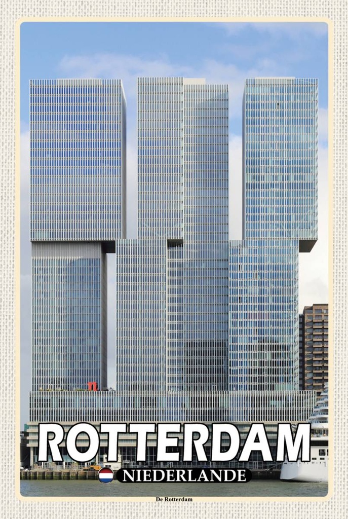 Holzschild 18x12 cm Rotterdam Niederlande De Bildmotiv Reisemotiv Abenteuer Reisen