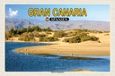 Holzschild 12x18 cm Gran Canaria Spanien Dunas de Maspalomas Bildmotiv Reisemotiv Abenteuer Reisen