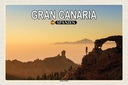 Holzschild 12x18 cm Gran Canaria Spanien Roque Nublo Berg Bildmotiv Reisemotiv Abenteuer Reisen