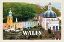 Holzschild 12x18 cm Wales United Kingdom Portmeirion Bildmotiv Reisemotiv Abenteuer Reisen