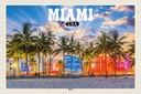 Holzschild 12x18 cm Miami USA Strand Palmen Bildmotiv Reisemotiv Abenteuer Reisen