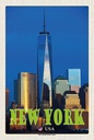 Holzschild 18x12 cm New York Reisen USA One World Trade Center Bildmotiv Reisemotiv Abenteuer