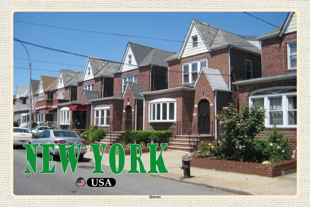 Holzschild 12x18 cm New York USA Queens Stadtbezirk Bildmotiv Reisemotiv Abenteuer Reisen