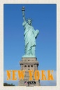 Holzschild 18x12 cm New York Statue of Liberty Freiheitsstatue Bildmotiv Reisemotiv Abenteuer Reisen