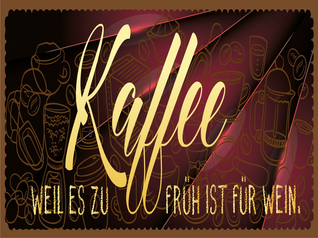 [LA-1806428-H] Holzschild 12x18 cm Kaffee Weil es zu früh ist für Wein