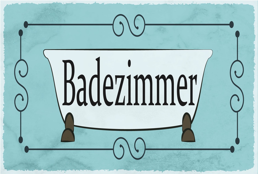Holzschild 12x18 cm Badezimmer