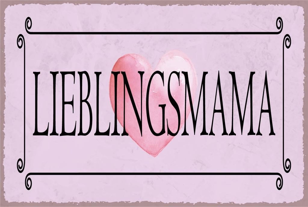Holzschild 12x18 cm Lieblingsmama Herz