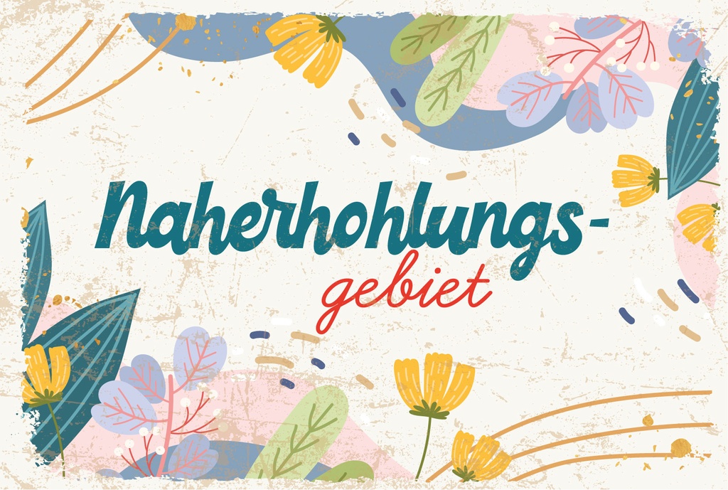 Holzschild 12x18 cm Naherholungsgebiet Blumen