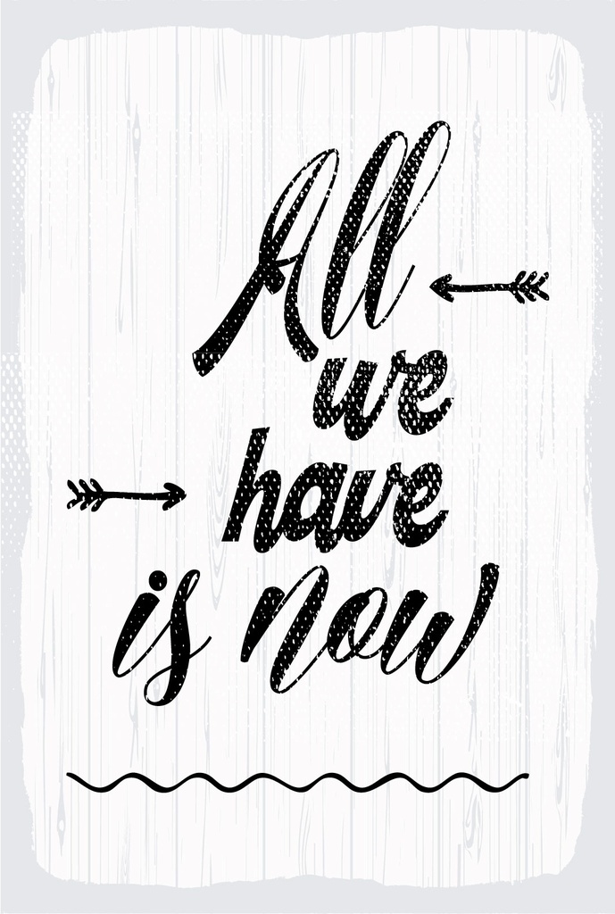 Holzschild 18x12 cm All we have is now weißes