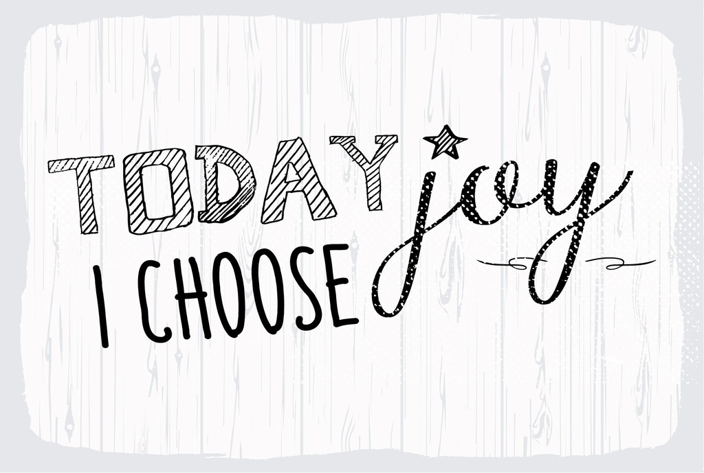 Holzschild 12x18 cm Today i choose joy weißes