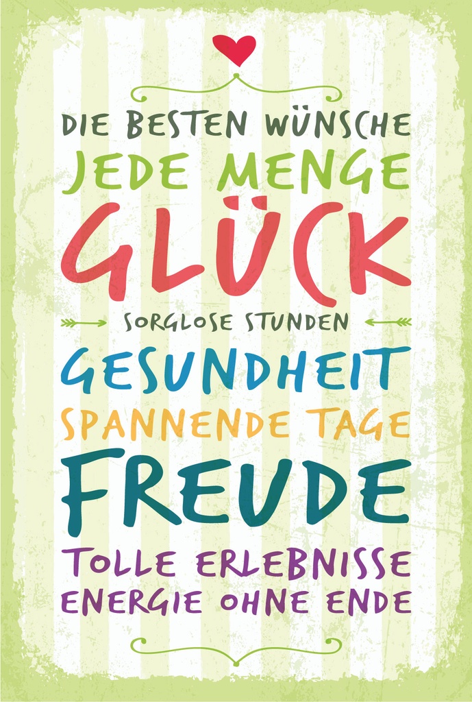 Holzschild 18x12 cm Die besten Wünsche jede Menge Glück