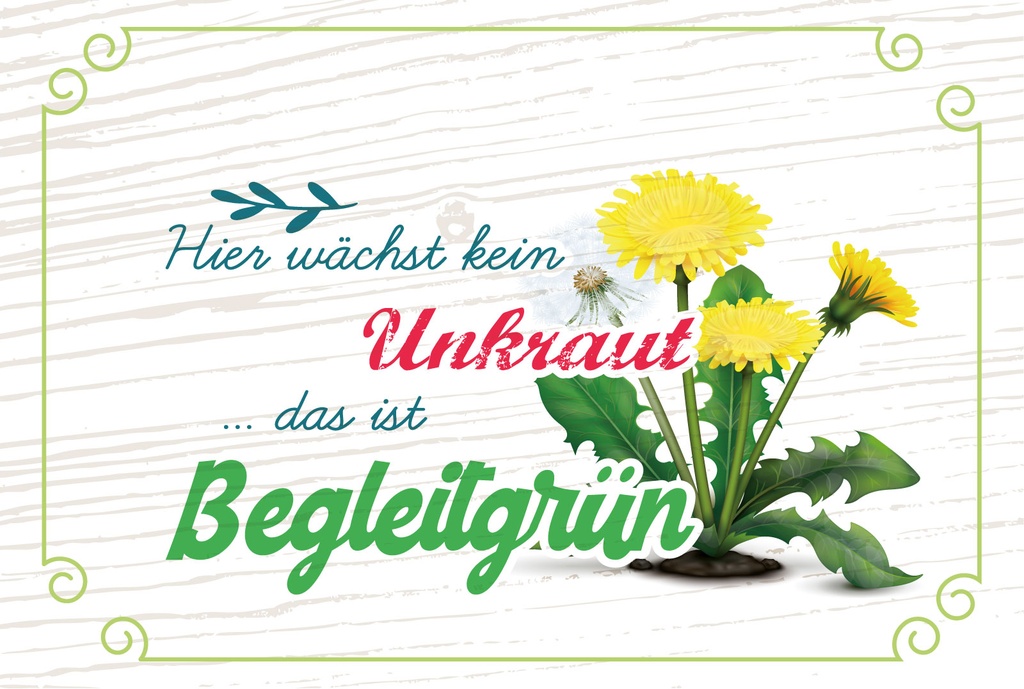 Holzschild 12x18 cm kein Unkraut das ist Begleitgrün