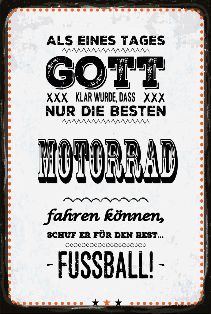 Holzschild 18x12 cm Gott wurde klar nur die Besten können Motorrad fahren