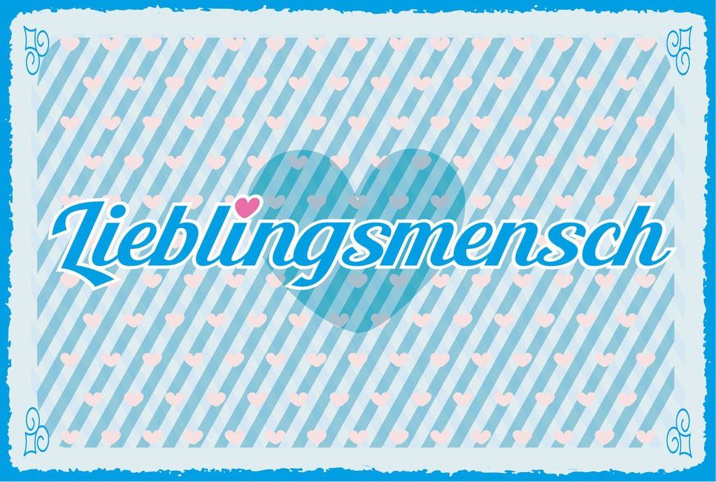 Holzschild 12x18 cm Lieblingsmensch blaues Herz