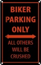 Blechschild 30x20 cm Fahrrad Biker parking only Warnschild Hinweisschild Sicherheit Vorsicht