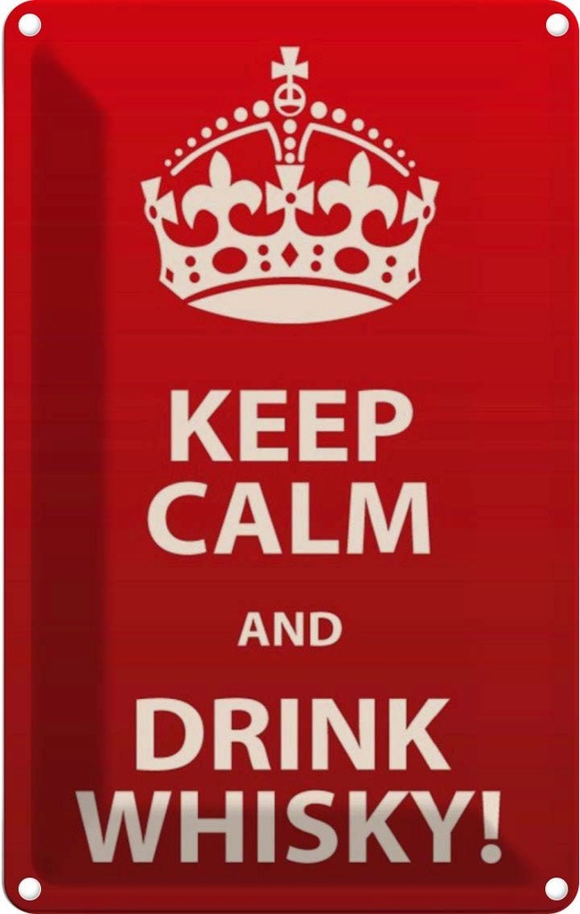 [LA-111690-2030] Blechschild 30x20 cm Alkohol Keep Calm & Drink Whisky Spruch Zitat