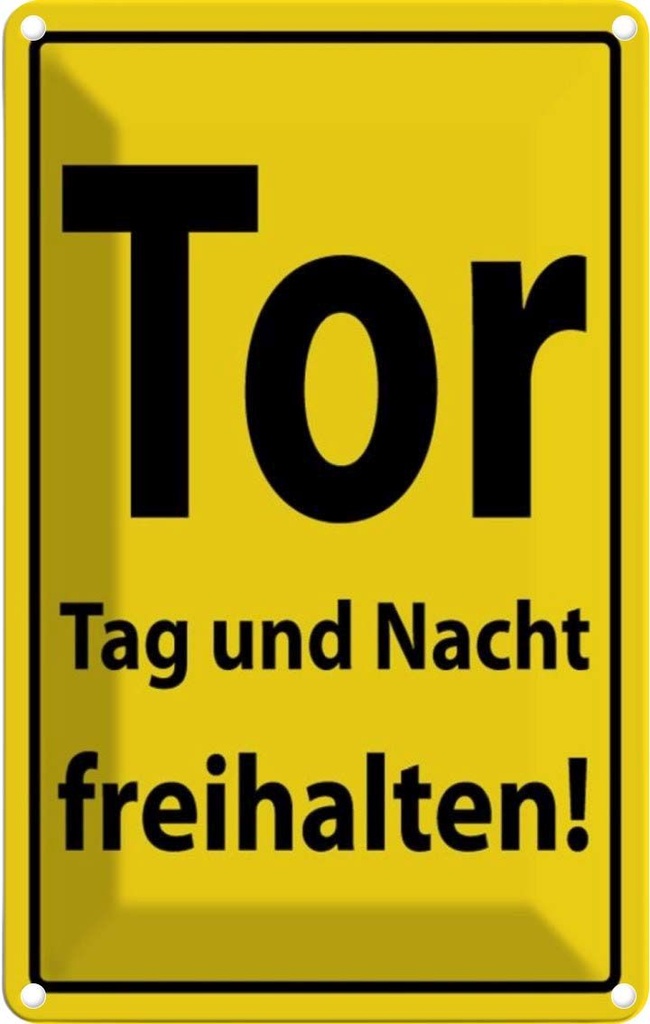 [LA-111701-2030] Blechschild 30x20 cm Tor Tag und Nacht freihalten Warnschild Hinweisschild Sicherheit Vorsicht