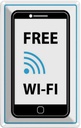 Blechschild 30x20 cm Free WI-FI Handy Warnschild Hinweisschild Sicherheit Vorsicht