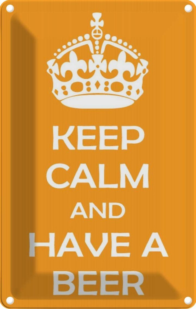 [LA-111748-2030] Blechschild 30x20 cm Keep Calm and have a beer Yoga
