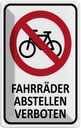 Blechschild 30x20 cm Fahrräder abstellen verboten Warnschild Hinweisschild Sicherheit Vorsicht
