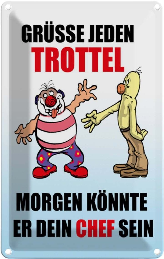 [LA-111844-2030] Blechschild 30x20 cm Grüße jeden Trottel könnte Chef sein Spruch Zitat
