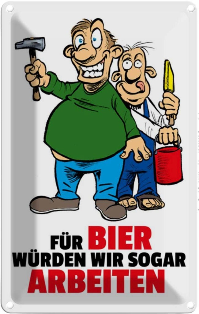 [LA-111852-2030] Blechschild 30x20 cm Für Bier würden wir sogar arbeiten Spruch Zitat
