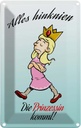 Blechschild 30x20 cm Alles hinknien Prinzessin kommt Spruch Zitat