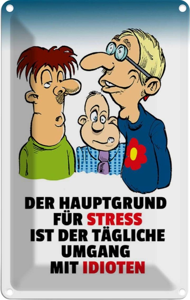 [LA-111917-2030] Blechschild 30x20 cm Hauptgrund für Stress Dekoration Spruch Zitat