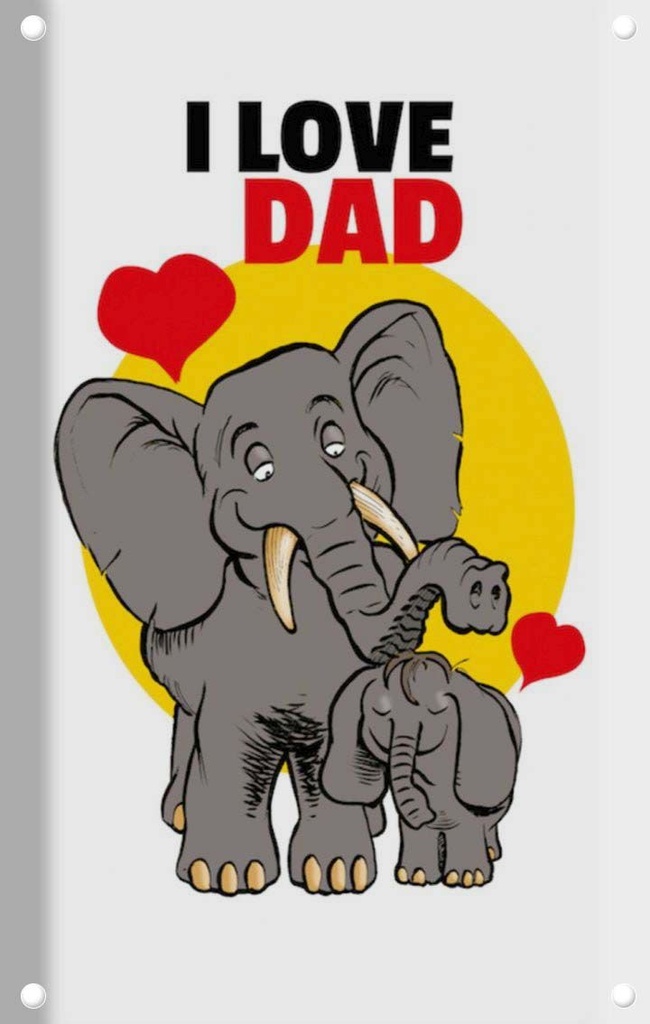 [LA-111928-2030] Blechschild 30x20 cm I love Dad Elefanten Tier Haustier