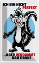 Blechschild 30x20 cm Bin nicht perfekt aber nah dran Spruch Zitat