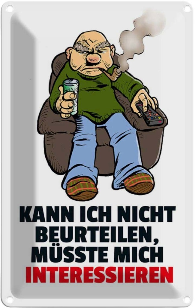 [LA-111942-2030] Blechschild 30x20 cm Kann ich nicht beurteilen Dekoration Spruch Zitat