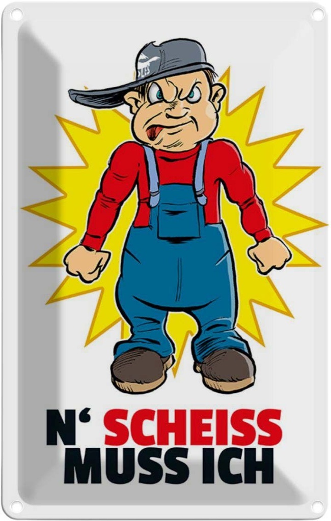 [LA-111947-2030] Blechschild 30x20 cm N' Scheiß muss ich Dekoration Spruch Zitat