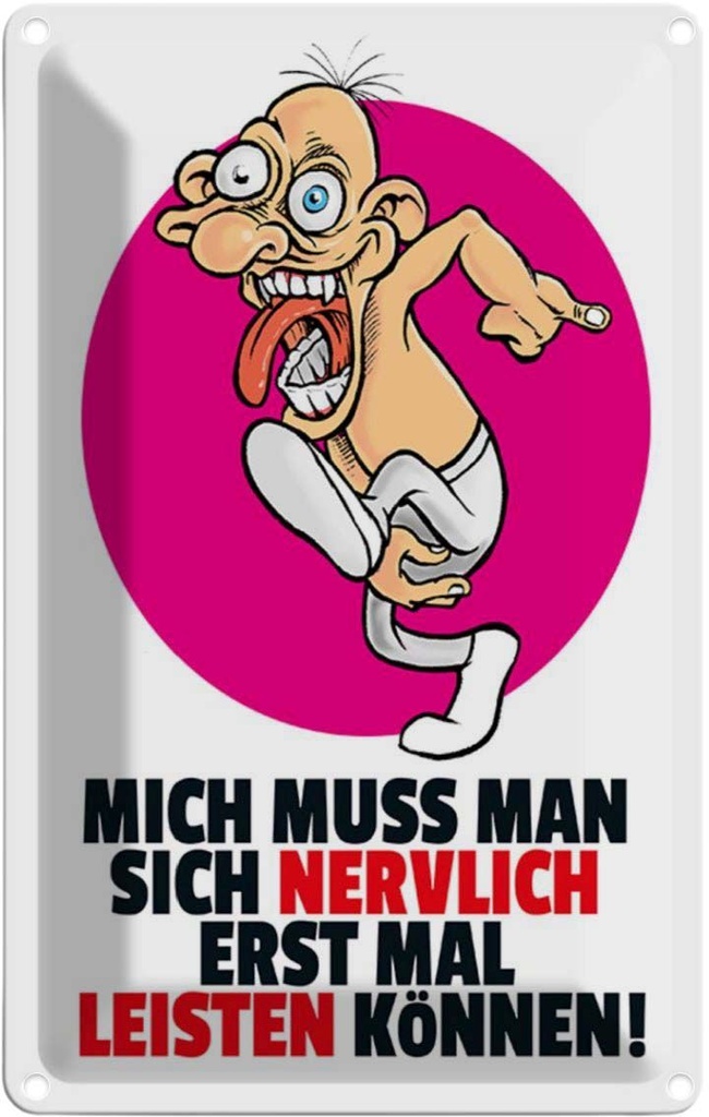 [LA-111959-2030] Blechschild 30x20 cm Mich nervlich leisten können Dekoration Spruch Zitat