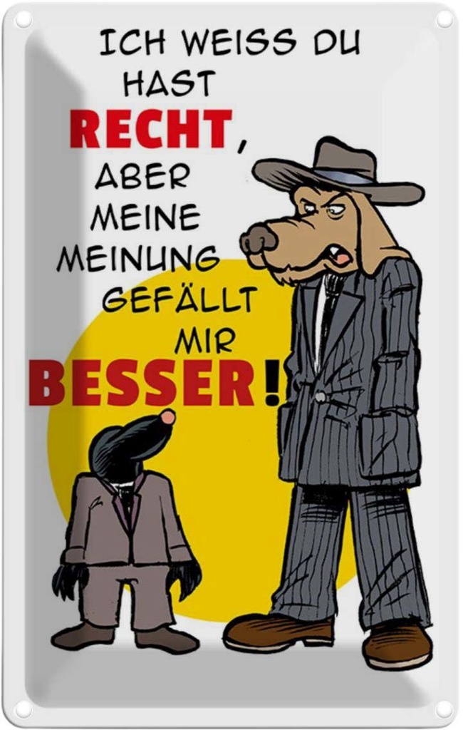 [LA-112022-2030] Blechschild 30x20 cm meine Meinung gefällt mir besser Spruch Zitat