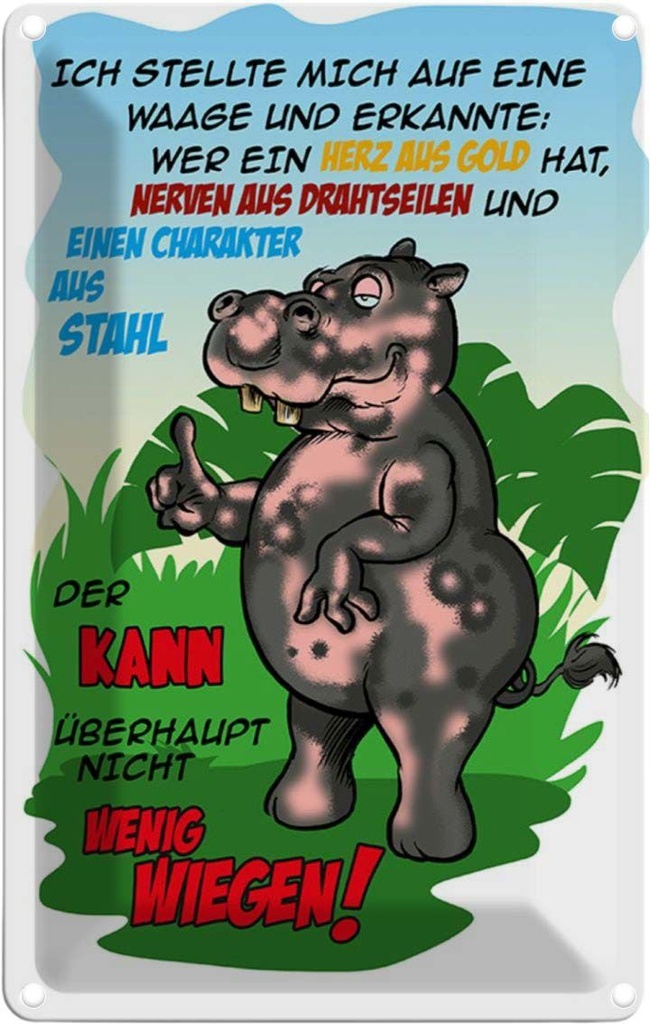 [LA-112028-2030] Blechschild 30x20 cm Ich stellte mich auf Waage Dekoration Spruch Zitat